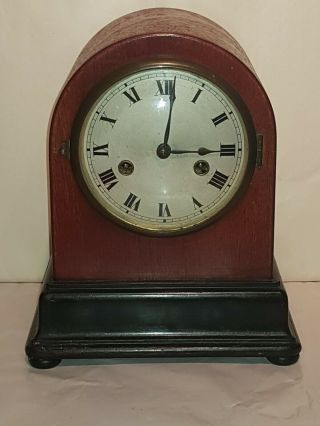 Antique Mantel Gustav Becker Striking Clock With Key & Pendulum