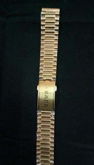 Vintage Rado Stainless Steel Bracelet Strap For Gents Watch Gold