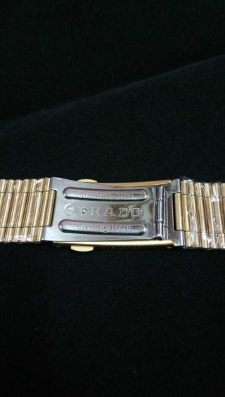 Vintage Rado Stainless Steel Bracelet Strap For Gents Watch Gold 2