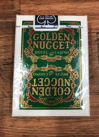 Vintage Golden Nugget Las Vegas Casino Playing Cards Green Deck Downtown