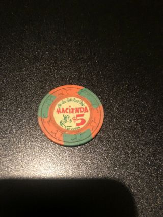 Hacienda Las Vegas Casino Chip Obsolete Vintage 4th Ed R7 $5 Very Rare