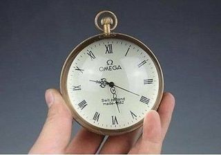 Work Good Old Style Good Brass Glass Pocket Watch Ball Clock