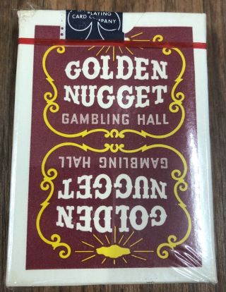 Vintage Golden Nugget Las Vegas Casino Playing Cards Red See Discription
