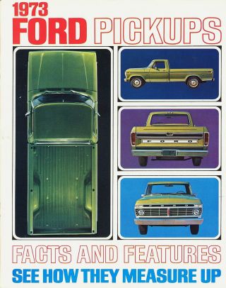 1973 Ford Pickups Facts And Features Truck Vintage Dealer Sales Brochure