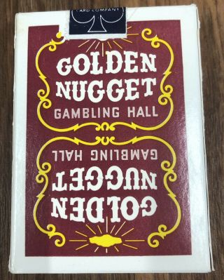 Vintage Golden Nugget Las Vegas Casino Playing Cards Red Deck No Cello