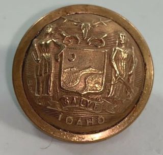 Idaho State Seal Goodwins Brass Uniform Button Militia 7/8 " Antique