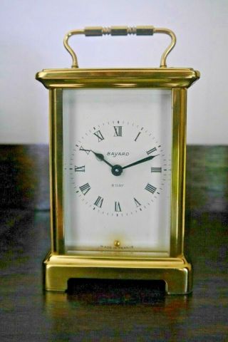 Vintage Brass Bayard 8 Day Carriage Clock By Duverdrey & Bloquel