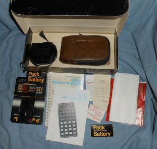 Hewlett Packard Hp - 21 Vintage Led Handheld Pocket Calculator Case Charger Papers