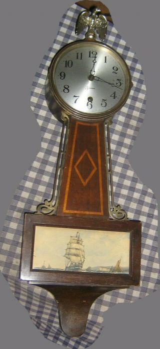 Vintage Sessions Banjo Wall Clock Pendulum,  Sea,  Clipper Ship,  Sailing,  Buoy