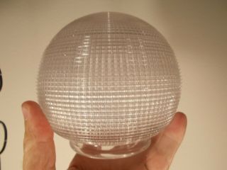 Rare Vintage Industrial Holophane Prismatic 3 1/4 " Fitter Ball Light Globe