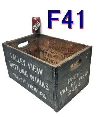 Vintage Wood Crate Valley View Pa Bottling Works/keystone Ginger Ale Wooden Box