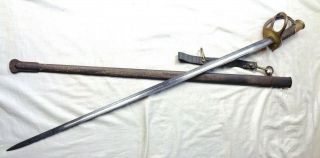 Dated 1883 Antique French Dragoon Sabre Cavalry Sword Complete 1882 M