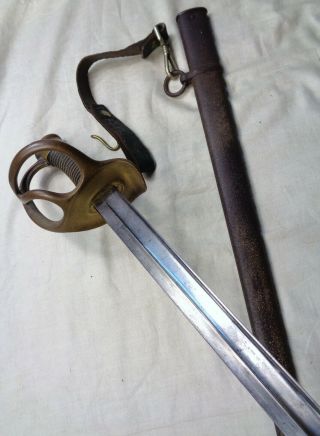 DATED 1883 ANTIQUE FRENCH DRAGOON SABRE CAVALRY SWORD COMPLETE 1882 M 2