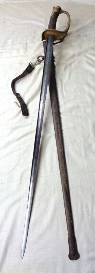 DATED 1883 ANTIQUE FRENCH DRAGOON SABRE CAVALRY SWORD COMPLETE 1882 M 3