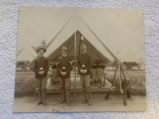Vintage Photo Album Size; Soldiers Posing With Rifles - Indian Wars