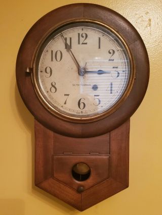 Seth Thomas Harvey House Santa Fe Railroad Wall Clock Regulator