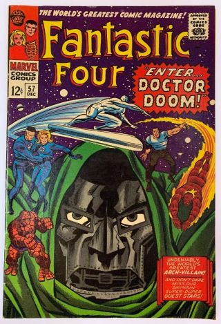 Fantastic Four 57 Marvel Comics 1966 Fn,  Jack Kirby Doctor Doom & Silver Surfer