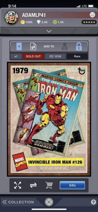 Topps Marvel Collect Up To Date Archives Set 24/30 Plus 2 Awards Week 1 Iron Man