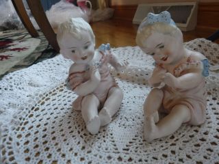 Andrea By Sadek Bisque Piano Baby Figurines