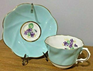 Vintage Royal Taunton Bone China Made In England Flowers - Teacup And Saucer