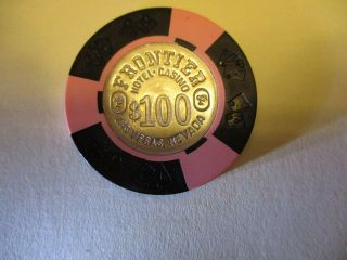 Vintage Frontier $100.  00 Casino Chip Las Vegas Nevada