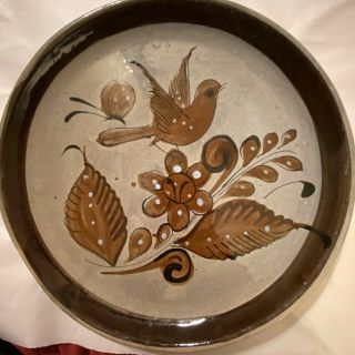 Ken Edwards El Palomar Tonala Mexican Folk Art Pottery Bird Dinner Plate 11” 2
