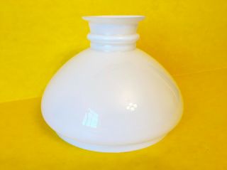 Vtg Danish White Glass Tam O Shanter Student Aladdin Oil Lamp Shade 7.  5in Fitter