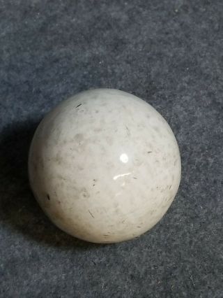 Antique Pottery Carpet Ball,  White,  2 3/4 Inches