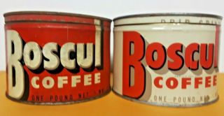 1lb Boscul Keywind Coffee Tin Can Correct Top Lid Cover Set Of 2