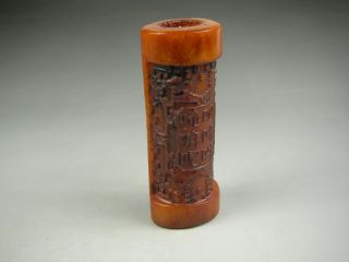 Rare Antique Chinese Hand - carved Bovine bone Pendants Scripture 2