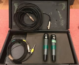 2x Vintage Altec 683b Microphones With Mic Cords And Case Microphone Set
