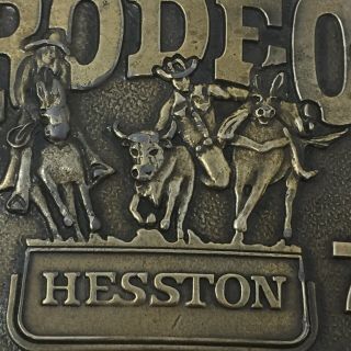Vintage 1975 Hesston National Finals Rodeo Ltd Ed Collector Belt Buckle XX5 2