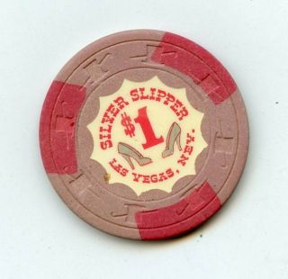 Rare Silver Slipper Las Vegas Casino Chip Obsolete Vintage $1 Casino Chip