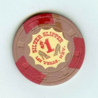 Rare Silver Slipper Las Vegas Casino Chip Obsolete Vintage $1 casino chip 2