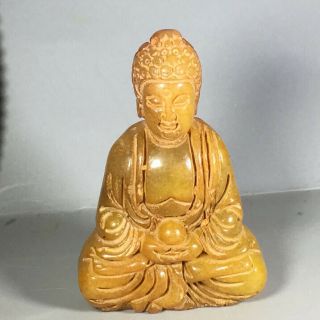 Old China Natural Jade Hand - Carved Of Jade Buddha Statue Pendant 0227