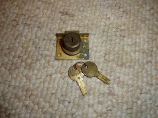Mills Antique Slot Machine Rear Door Lock With 2 Keys