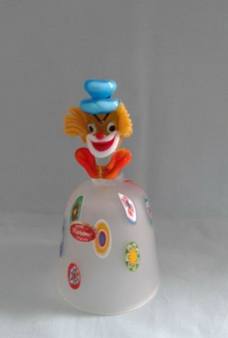 Murano Millefiori Glass Clown Bell