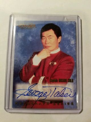 George Takei Star Trek Voyager Profiles Autograph Auto 1998 Card A1 Sulu