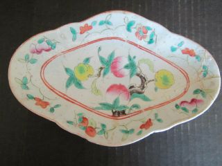 Antique Chinese Late Qing Dynasty Famille High Stand Plate 2