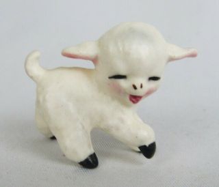 Vintage Josef Originals Miniature White Baby Lamb Sheep Figurine - Too Cute