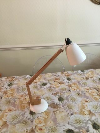 Vintage Maclamp By Terence Conran Desk Lamp White With Wooden Arms