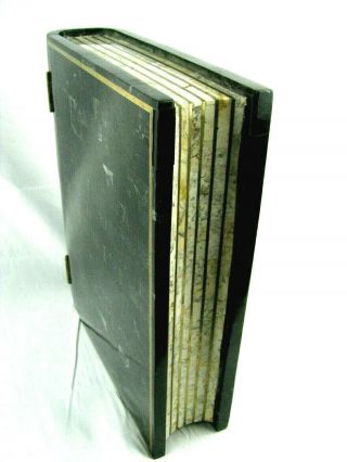 Vintage Maitland Smith Tessellated Stone And Brass Book Shaped Box - Cigar Box