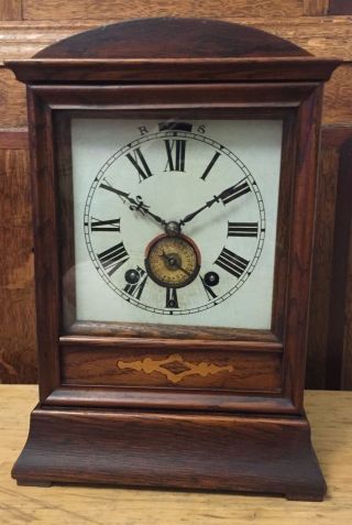 Rare Antique W & H Sch Winterhalder & Hofmeier Black Forest Bracket Clock