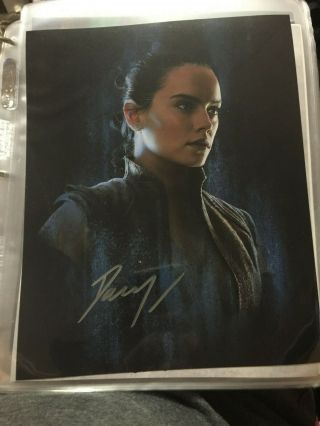 Daisy Ridley (rey) Autographed 8×10 Photo Star Wars Force Awakens Last Jedi 7