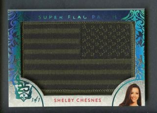 2019 Benchwarmer 25 Years Ice Blue Foil Shelby Chesnes Usa Flag Patch 1/1