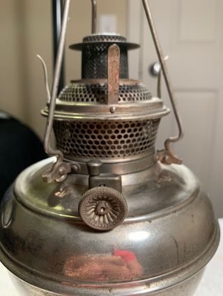Vintage Bradley & Hubbard Lamp Metal Kerosene Oil Lantern - B&H  3A 2