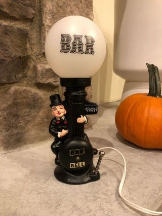 Vtg Mid Century Bar Bell Lamp Light Globe Hobo Charlie Chaplin Bourbon Street