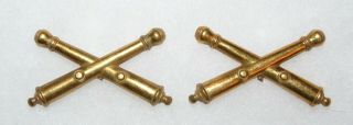 Us Army Indian Wars 1872 Pattern Artillery Corps Collar Badges (pair)