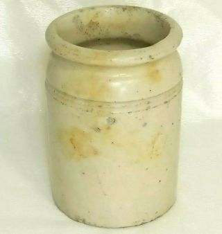 Antique Ceramic Stoneware Crock Pottery Jar Signed With A G Stands 4.  5 " Tall