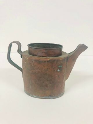 Vintage Copper Watering Can With Handle And Spout
